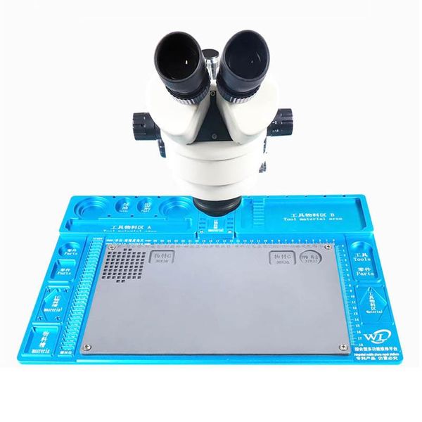 

wl microscope fixed base multifuctional aluminum alloy mat phone pcb repair platform with welding workbench rubber