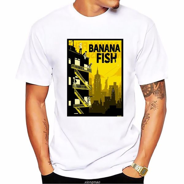 

sport hipster short sleeve t shirt ash and eiji banana fish anime printed 100% tees casual o neck t-shirt tshirt