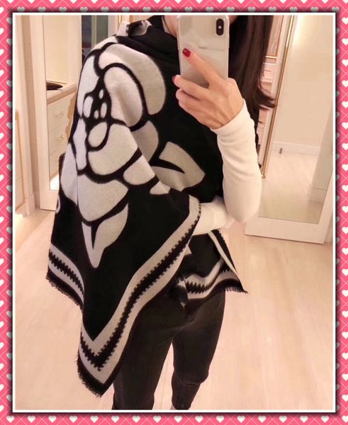 

французская мода cashmere роскошь леди шарф дизайнер cashmere двухсторонний цвет классический оформление цветов высокое качество бренда леди, Blue;gray