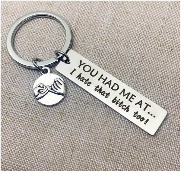 

stainless steel key chains i love you engraved keychain keyring pendants kits for husband boyfriend gift wedding christ qylwse, Black