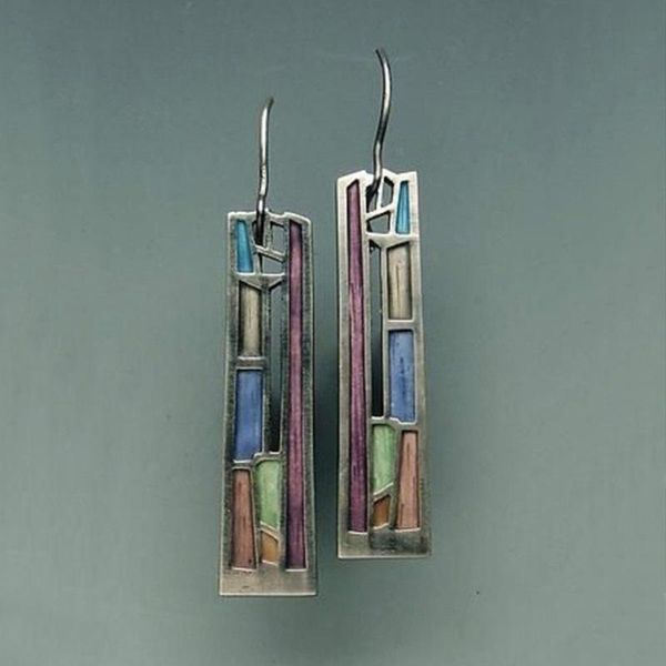 

vintage mix color dangle earring for women bohemian tribal hollow out metal floral long earrings pendientes jewelry o5e777, Silver