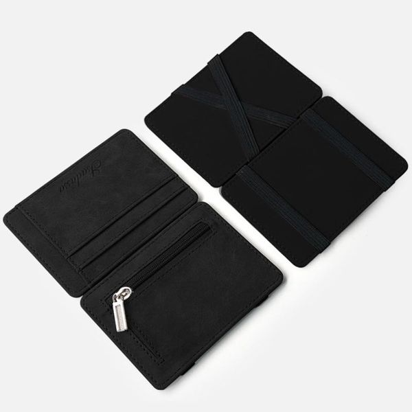 

men wallet small size magic band solid color card holder coin purse jan88, Red;black