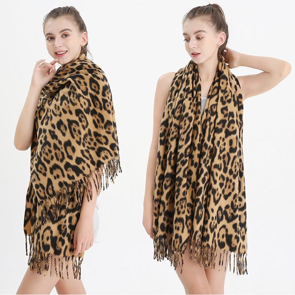 

brand new winter утолщенной leopard шарф женщина leopard dot бахрома шерсть шарфы и палантины женских теплая имитация кашемир шаль 201021, Blue;gray
