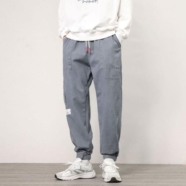 

2020 spring and autumn men's cotton casual trousers cargo streetwear hip hop pants1, Black