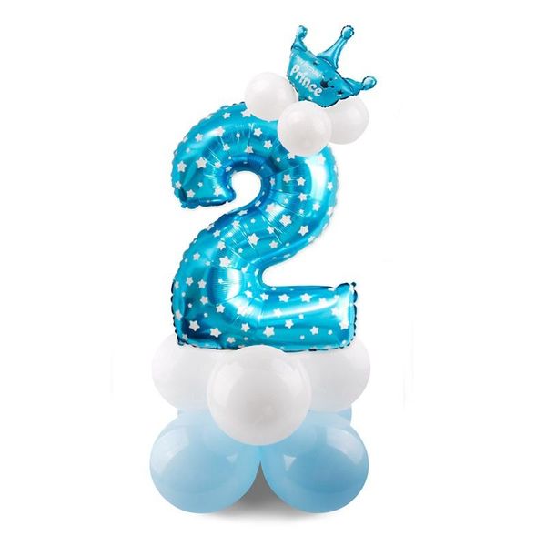 

fengrise 17pcs blue pink number balloon happy birthday balloon 1st birthday party decoration kids boy girl party ballon number bbynxh