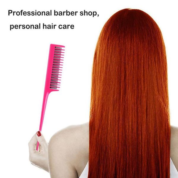 

pro tip tail comb for salon barber section double-layer fine teeth comb sqcsok, Silver