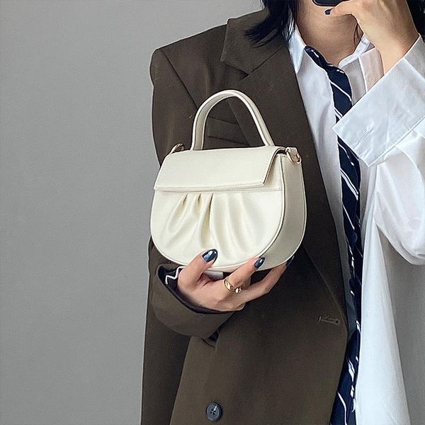 

fashion casual pleated niche bag for women 2020 new simple personalized portable shoulder crossbody saddle bag gu76