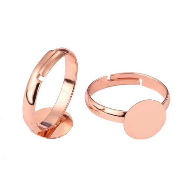 

10 шт. 6 8 10 12 мм регулируемые плоские пустые кольца cameo cabochon base настройки bezel tray для diy ювелирных изготовление выводы оптом, Black