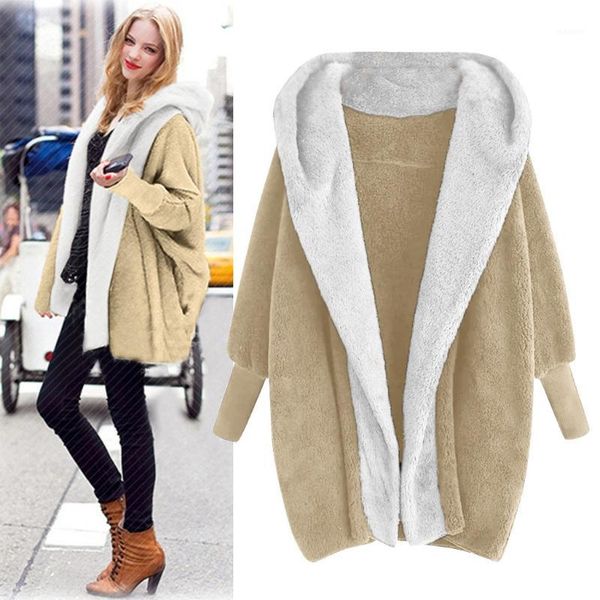 

women warm winter fleece hooded parka coat overcoat long jacket women outwear zipper female hoodies plus size sweatshirt#j301, Black;brown