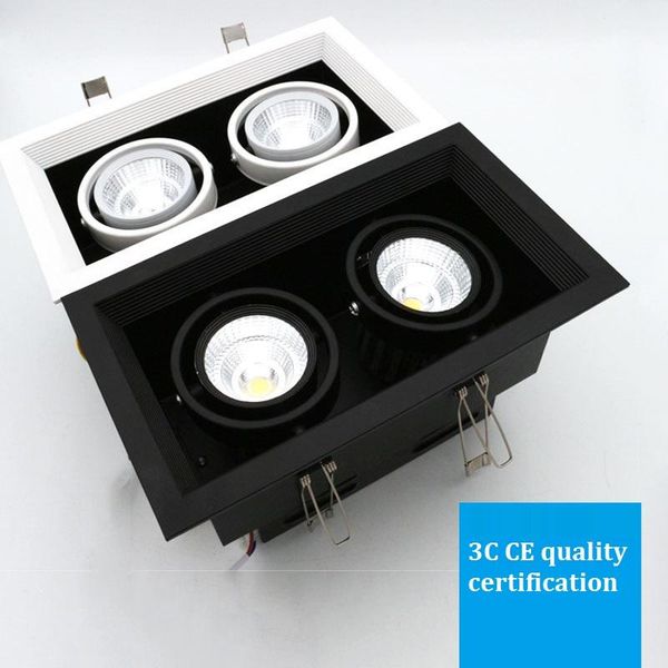 

lukloy 2 heads cob grille light mall adjustable illumination direction downlight office l led spot light embedded spotlight