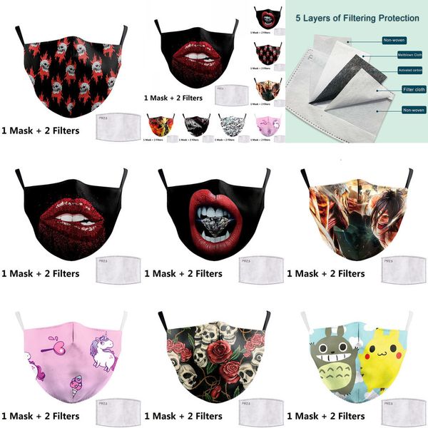 

mouth print face anti fabric big masks unicorn mouth cover reusable protection dust washa vd5g