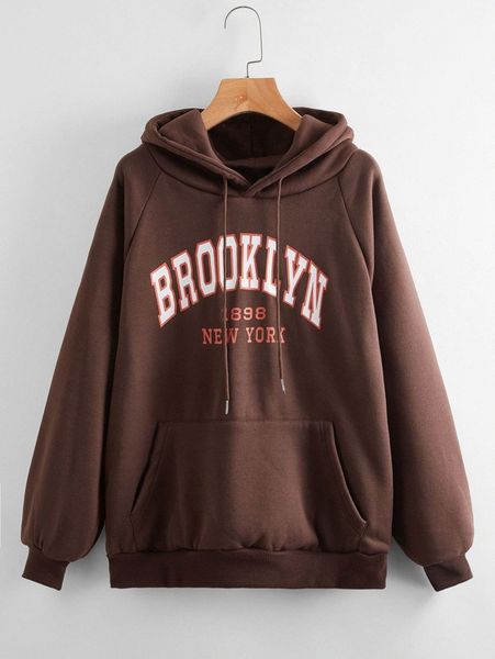 

letter graphic kangaroo pocket hoodie i0vc#, White;black