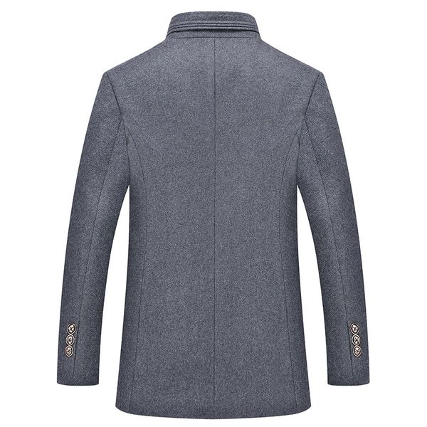 

2021 mixtures single grey male high-quality wool jacket thick color 0hjp, Black