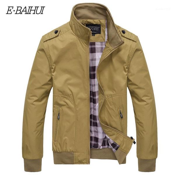 

men's jackets e-baihui brand men jacket coat autumn winter overcoat outwear casual solid slim fit stand collar zipper coats g0201, Black;brown