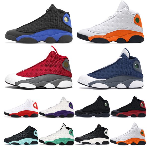 

2020 outdoor mens basketball shoes 13s red flint white orange hyper royal black cat bred chicago mens sports sneakers trainer fashion