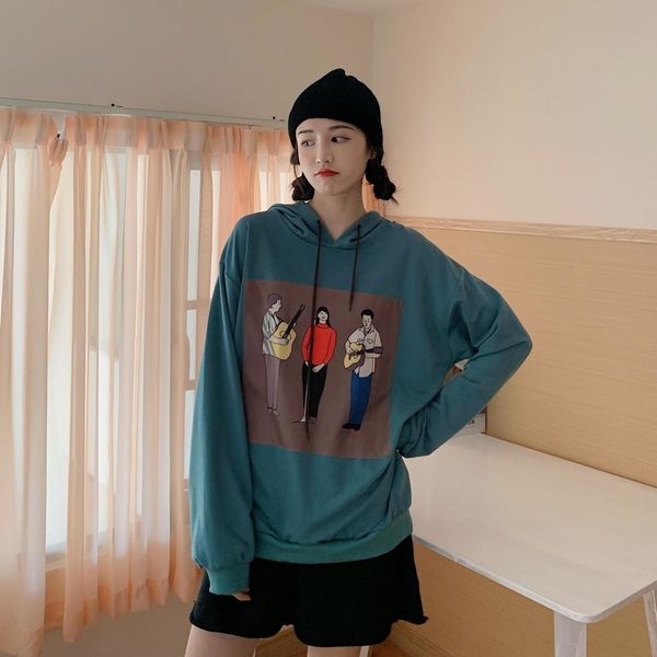 

c4dxa distribution 2020 autumn thin hooded sweater women's autumn ins korean style 2rwa5 new student student sweater sweaterwear loos, Black