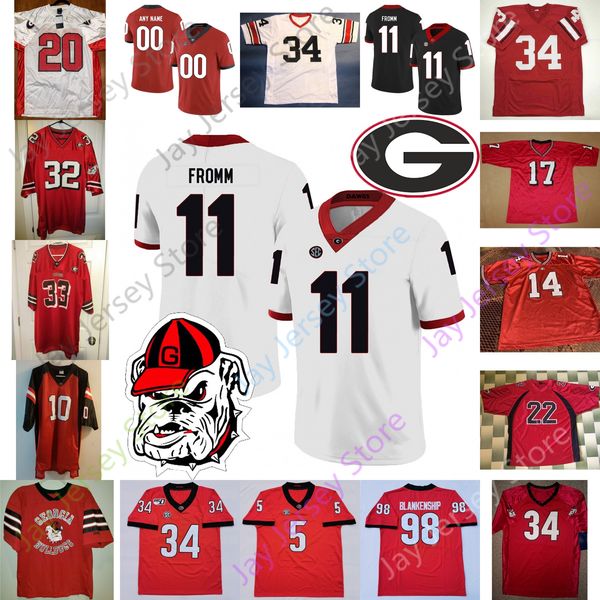 

ncaa 2020 georgia bulldogs football jersey college sony michel todd gurley ii matthew stafford greene eason murray smart chubb blankenship, Black;red