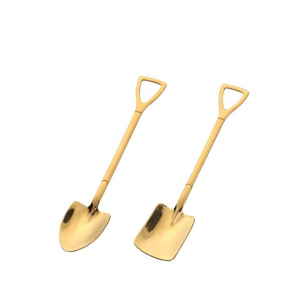 

2pcs stainless steel ice spoon shovel coffee spoon funny tableware kitchen gadget birthday gift h bbyhjf