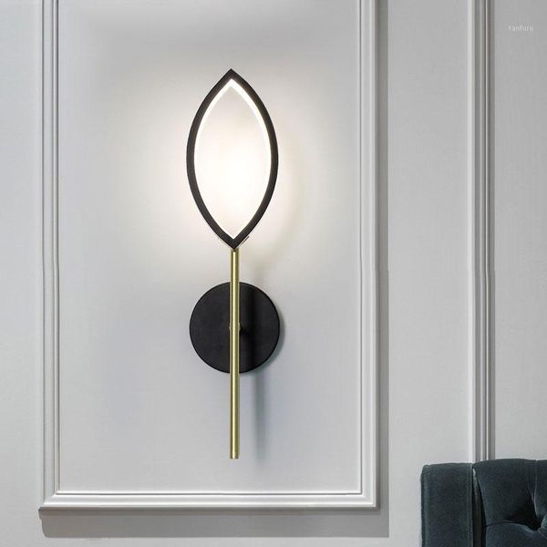 

bedroom bedside lamp nordic ins girl net red post modern creative background wall living room decoration wall lamp lb408131