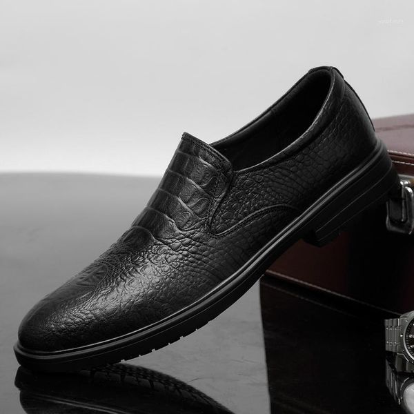 

men's genuine leather shoes slip-on loafers men outdoor dress business party shoes fashion spring autumn footwear moccasins1, Black