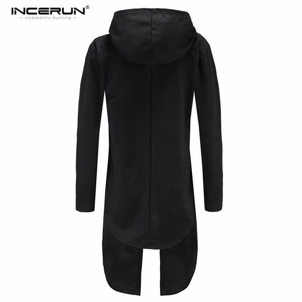 

men's long cardigan open stitch hooded sweatshirts black gown hiphop mantle hoodies fashion jacket long sleeve cloak coat hombre1