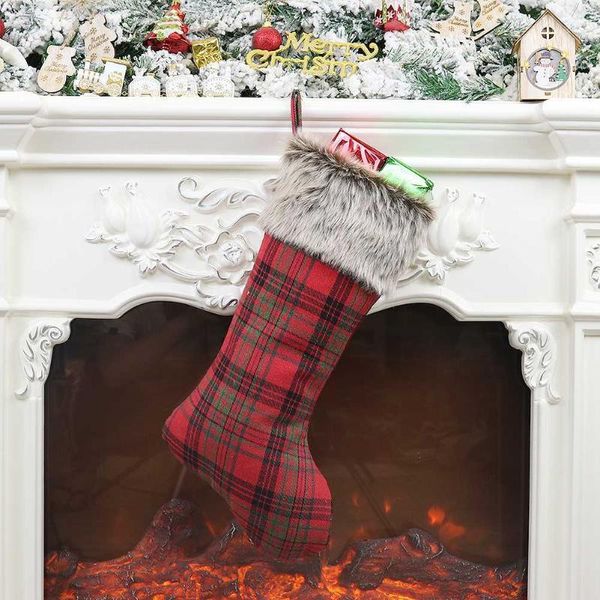 

christmas decorations xmas tree hanging party decor santa stocking sock gift candy bags lovely bag for children fireplace #451