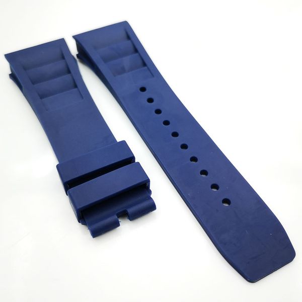 

25mmblue watch band rubber strap for rm011 rm 50-03 rm50-01, Black;brown