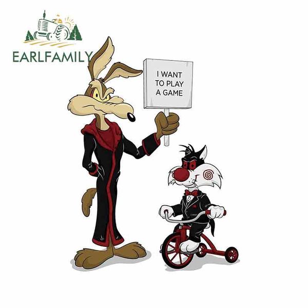 

earlfamily 13cm x 9.5cm for wile e coyote i want to play a game motorcycle car bumper window stickers vinyl car sticker qylody mywjqq