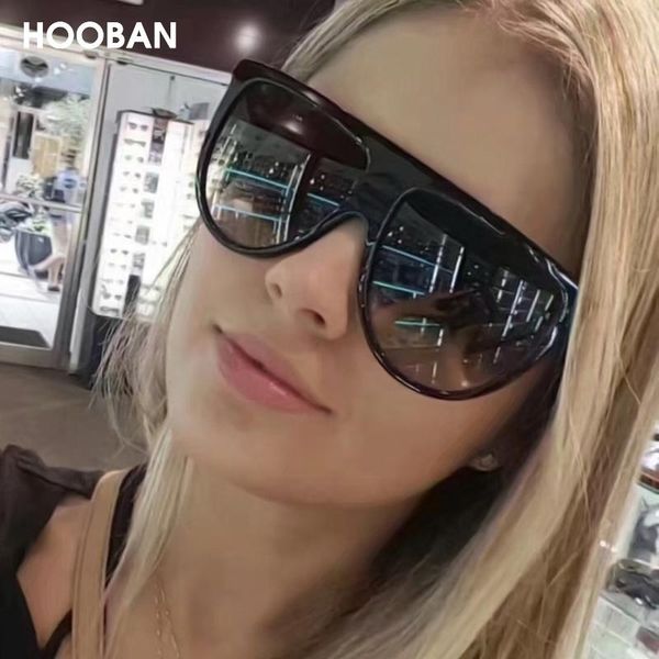 

sunglasses hooban stylish oversized women luxury big ladies sun glasses vintage driving eyeglasses uv400, White;black