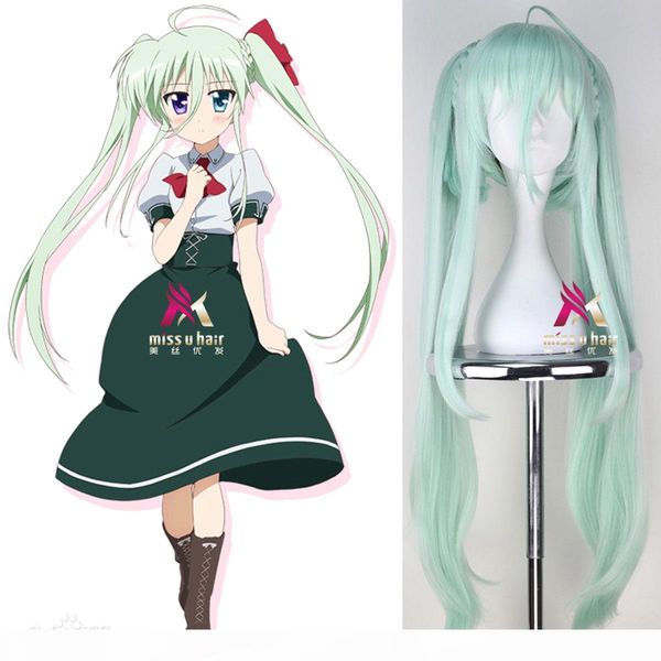 

gt;&gt;&gt; magical girl lyrical stratos light green anime cosplay wig, Black;brown
