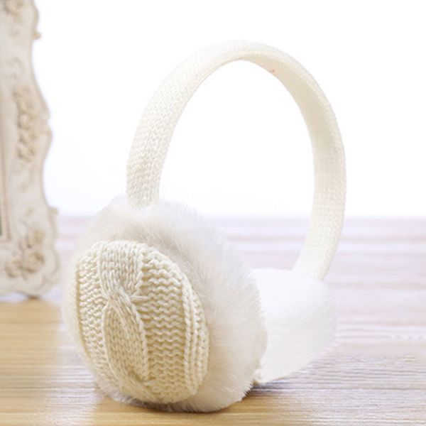 

winter knitted crochet autumn 2021new ladies earmuffs warm comfortable solid skiing fur headphones casque antibruit cute