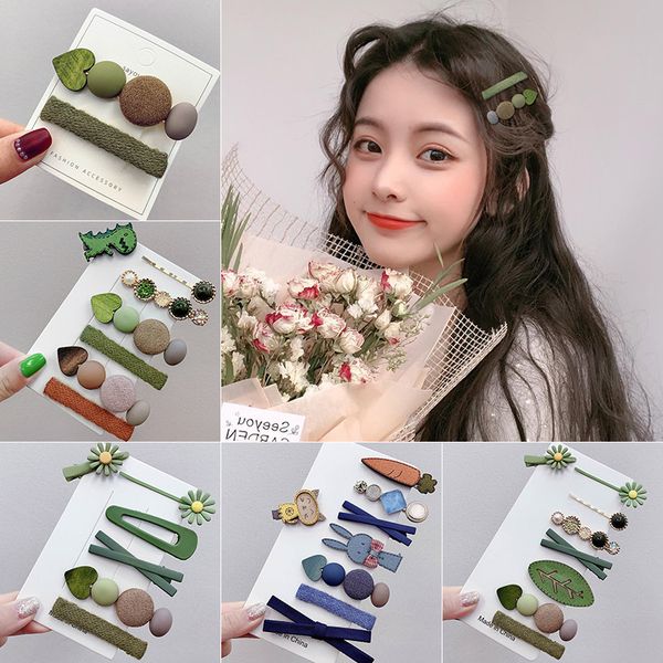 

korean girl's back head broken ins hair headdress bangs hairpin female side clip