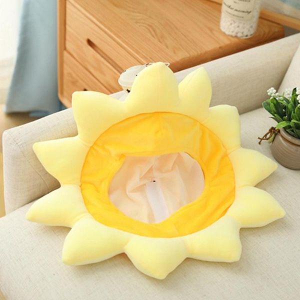 

cartoon yellow sunflower plush hat funny stuffed toy headgear cap party props m5te