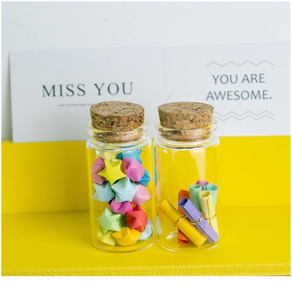 

37*70*27mm 50ml glass bottles with cork transparent empty glass vials jars 50pcs/lot wholesale glass bottles jllddp