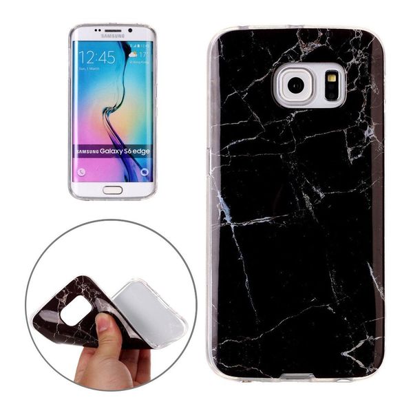

for galaxy s6 edge g925 black marbling pattern soft tpu protective back cover case