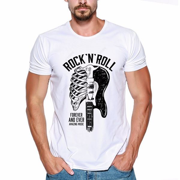 

skull guitar design 's clothing rock roll homme round collar basic style shirts hoodie designers t shirts sweatshirt