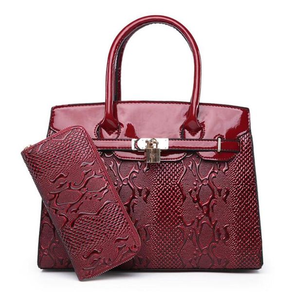 

new ladies handbags pu leather high-end embossed handbags combination european and american fashion solid color shoulder bag