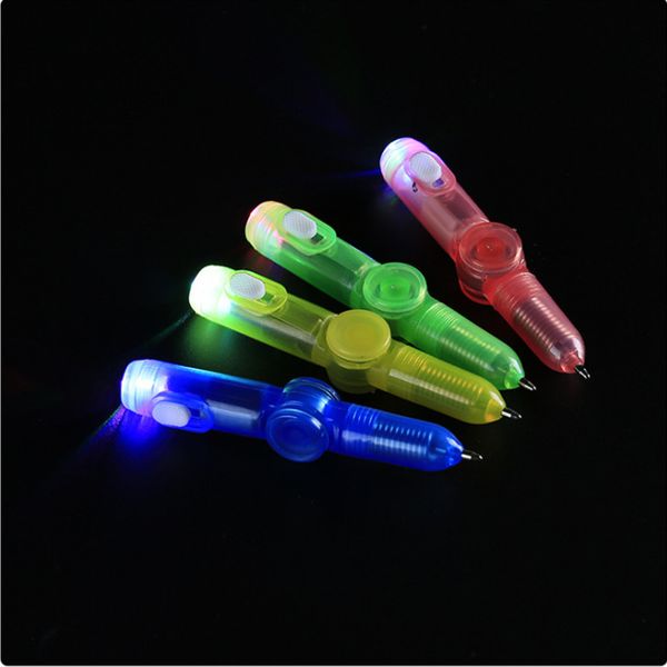 

gifts plastic mini colorful flash gyro rotated luminous led light pen creative multi function children hand spinner fidget toys pen