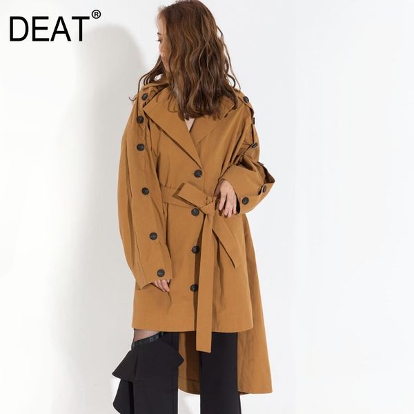 

deat new autumn classic back turn-down collar kahki color breasted opened sleeves spliced big size windbreaker ya05207l 201102, Tan;black