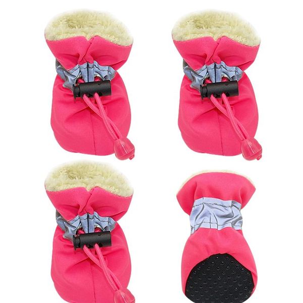 

4pcs waterproof winter pet dog shoes anti-slip rain snow boots footwear thick warm for small cats dogs puppy dog socks jlllka