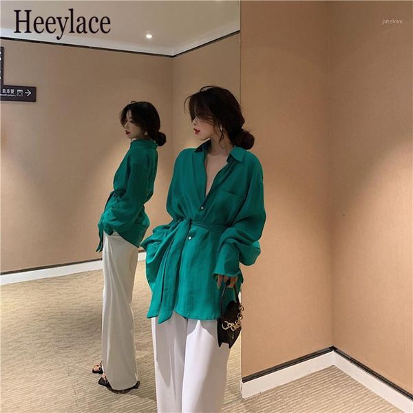 

women loose lace up blouse shirt 2020 new fashion summer clothing tunic shirt blouse long sleeve1, White