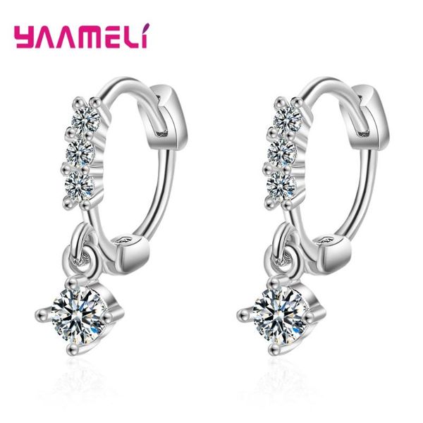 

dangle & chandelier bling zircon 925 sterling silver ear bijoux women korean earrings short drop temperament jewelry