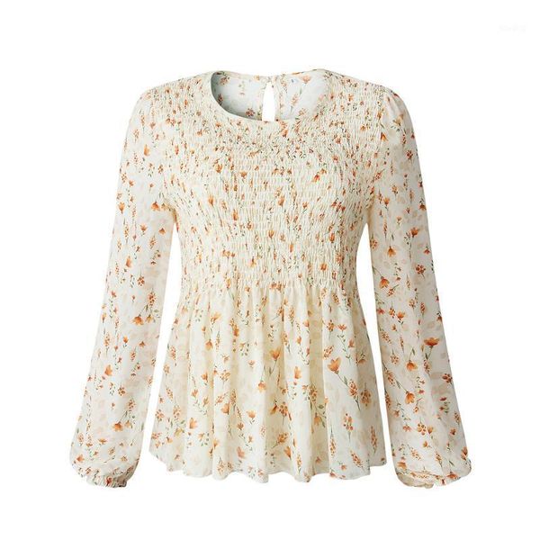 

summer new fashion printed round neck long sleeve wild sweet beauty pullover o-neck all-match students tee shirt1, White