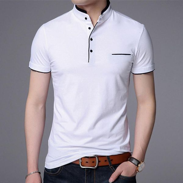 

men polo shirts short sleeve solid polo shirt mens camisa polos fashion stand collar masculina casual cotton plus size m-4x, White;black