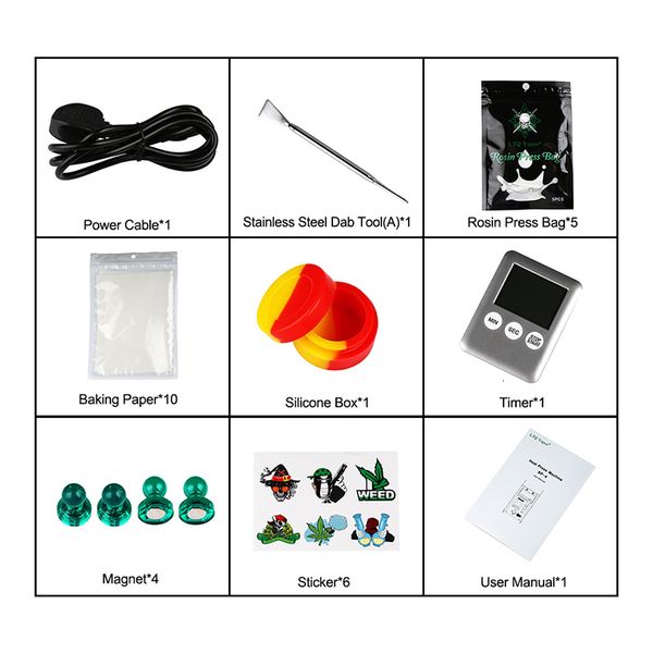 

machine rosin heat press semi-automatic king of kp-4 power 4 tons pressure on clamp heating wax dab press kits