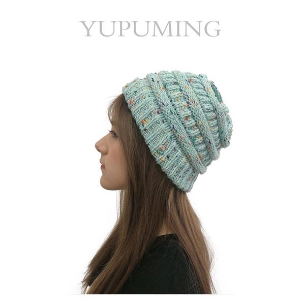 

beanie/skull caps fashion quality yupuming lm0006 outdoors keep warm woman hat knitting colour woolen autumn and winter 2021, Blue;gray