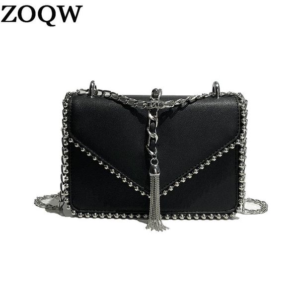 

zoqw korean style pu leather crossbody bags for women fashion tassel women messgner bags chain small shoulder bag 2020 wyq1433