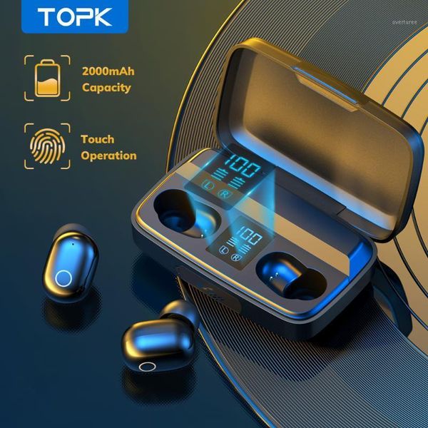 

bluetooth v5.0 wireless headphones fingerprint touch bluetooth earphone 2000mah charging box sports waterproof1
