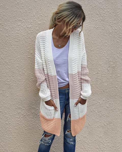 

new women long cardigan solid long sleeve jumper sweater 2020 autumn winter warm female knitted korean sweater cute clothes, White;black