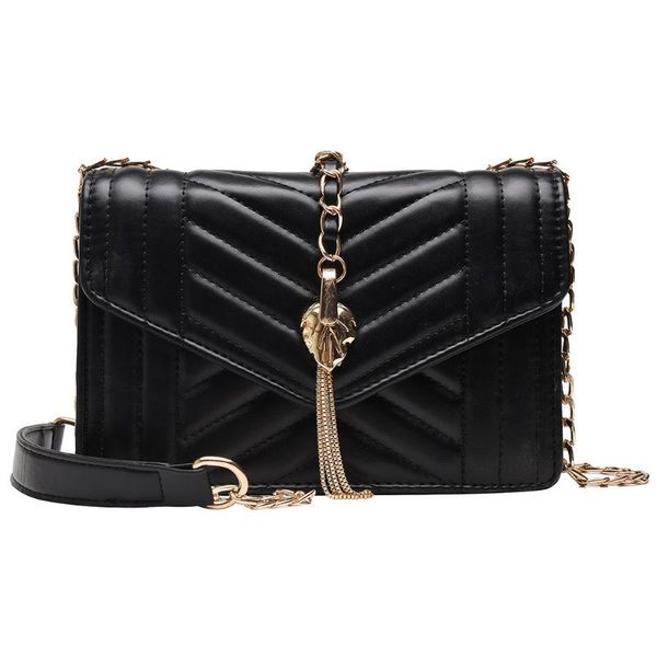 

women fashion pu leather shoulder small flap crossbody handbag fashion tassel chains crossbody shoulder bags purse messenger bag
